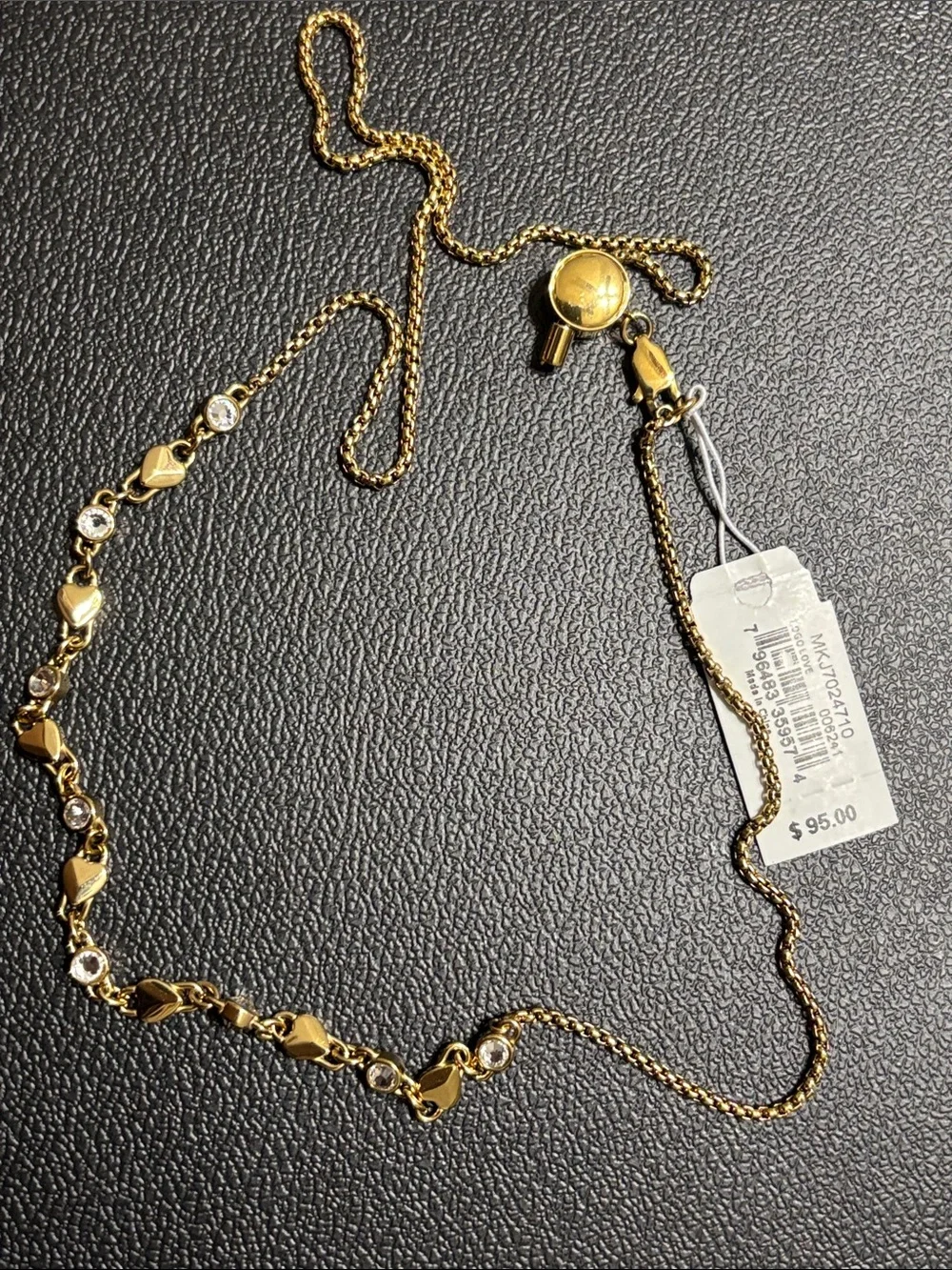 Michael Kors Elegant Gold-Tone Crystal Accent Women's Necklace. Adjustable - Picture 2 of 4